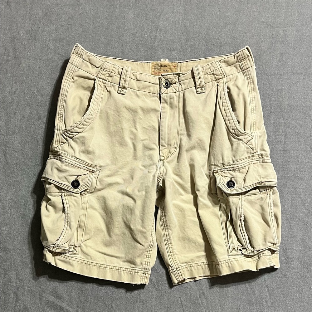 American Eagle Outfitters Beige Cargo‎ Shorts Y2K